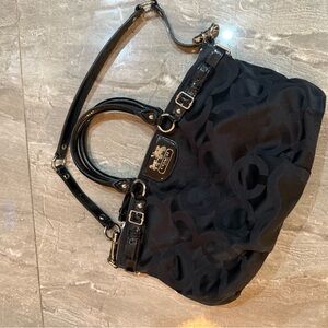 Coach Black Embossed Shoulder Bag